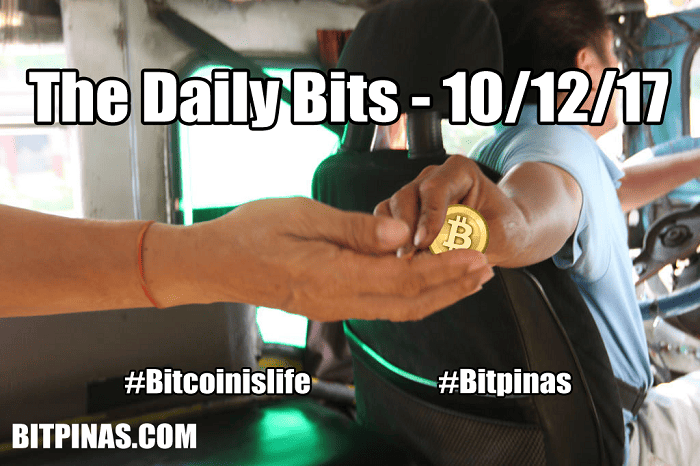 Photo for the Article - The Daily Bits PH – Bitcoin and Cryptocurrency News (10/12/2017)