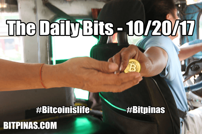 The Daily Bits PH – Bitcoin and Cryptocurrency News (10/20/2017)