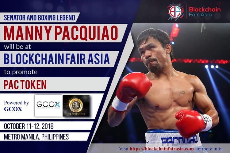 Photo for the Article - Senator and Legendary Boxer Manny Pacquiao to Appear at Blockchain Fair Asia