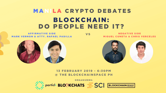 Photo for the Article - Manila Crypto Debates: Blockchain - Do People Need It (Feb. 13, 2019)
