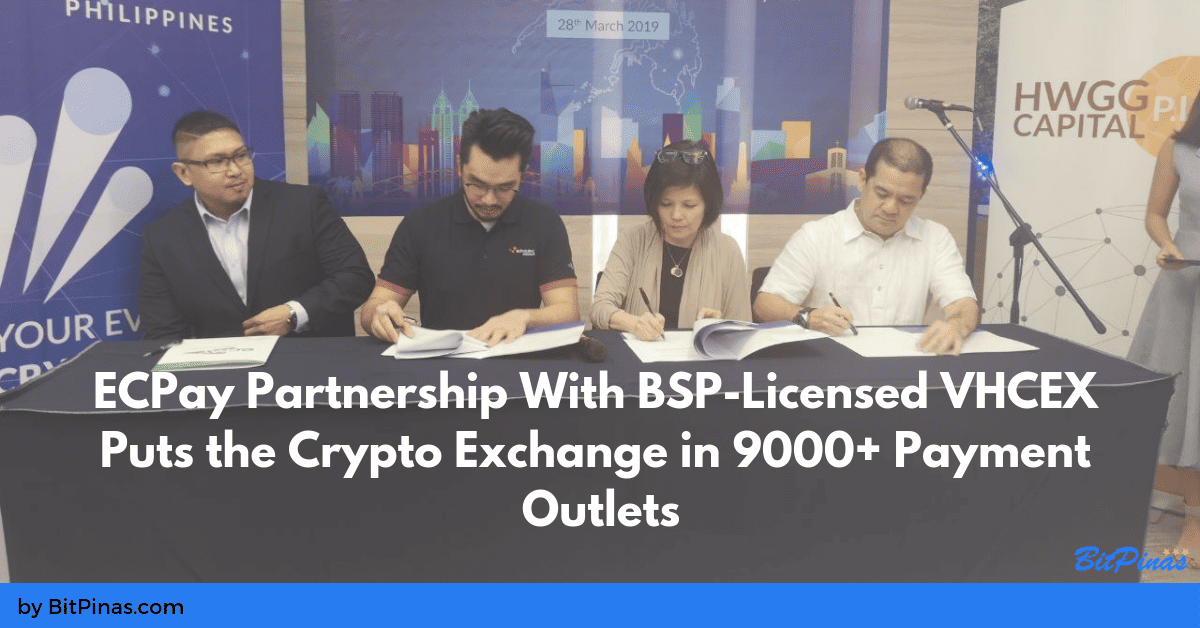 Photo for the Article - ECPay Partnership With BSP-Licensed VHCEx Will Put the Crypto Exchange in 9000+ Payment Outlets