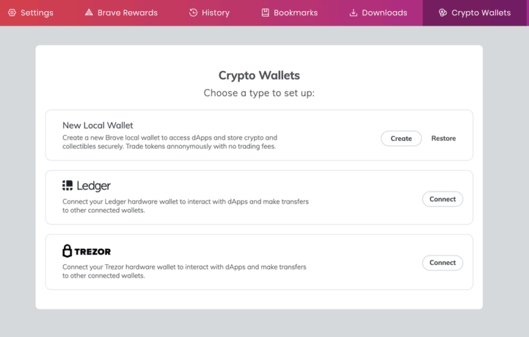 Brave Browser Adds New Crypto Wallet Support