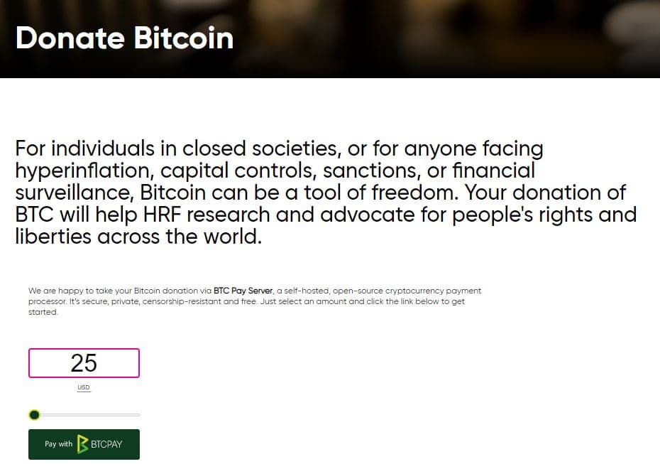 Photo for the Article - Human Rights Foundation Now Accepts Bitcoin Donations