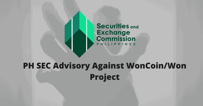 PH SEC Advisory Against WonCoin/Won Project