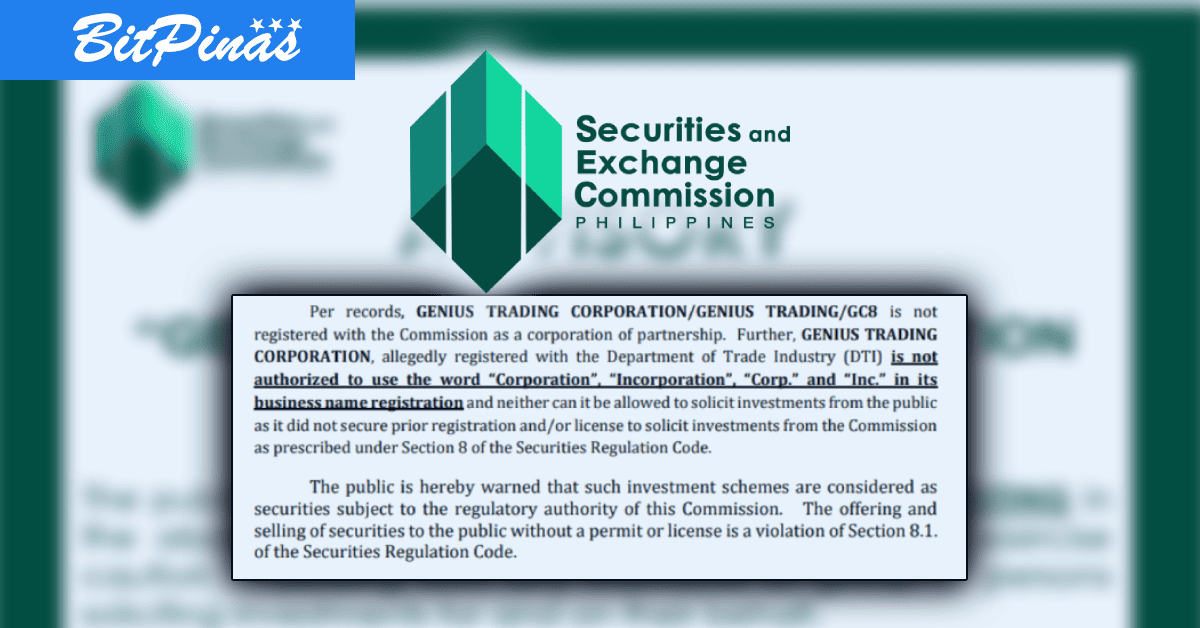 Photo for the Article - SEC Advisory Against Genius Trading Corporation (GC8)