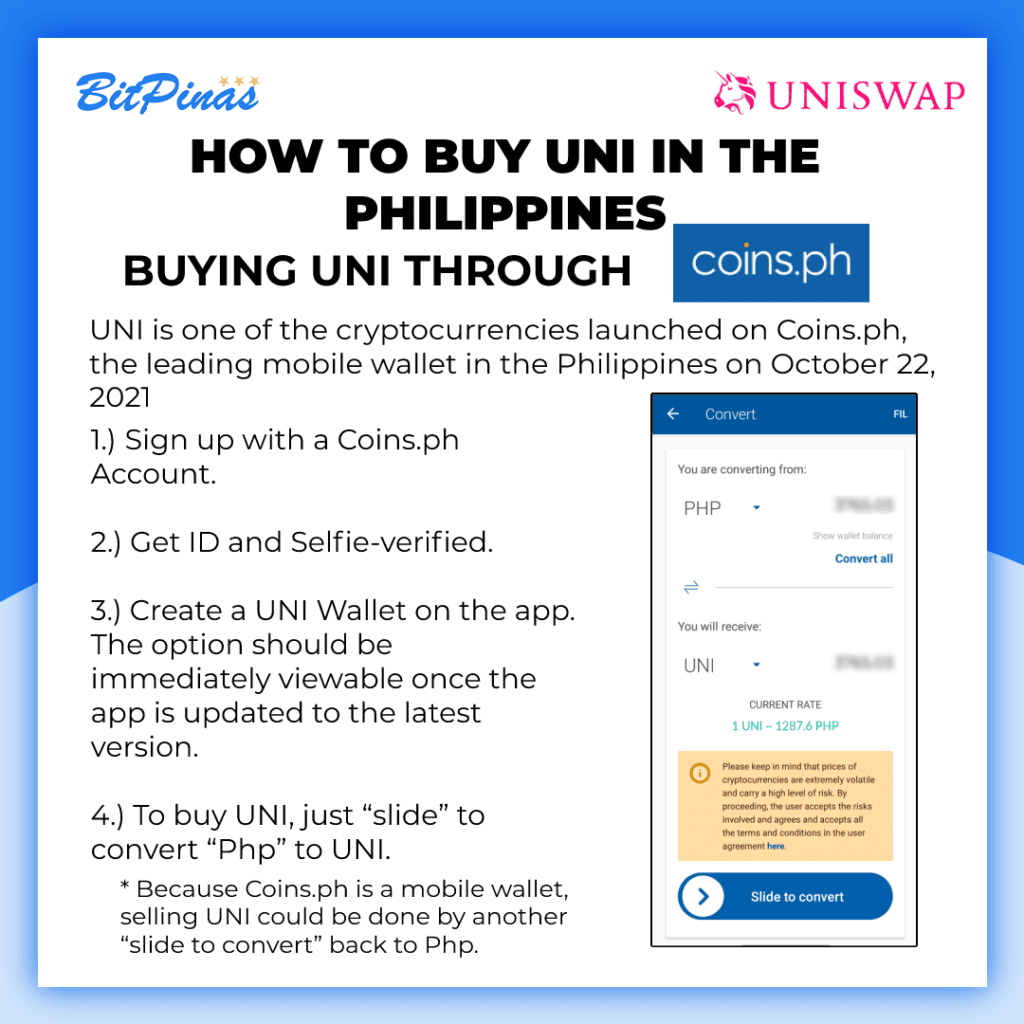 Photo for the Article - How to Buy UNI at Coins.ph!