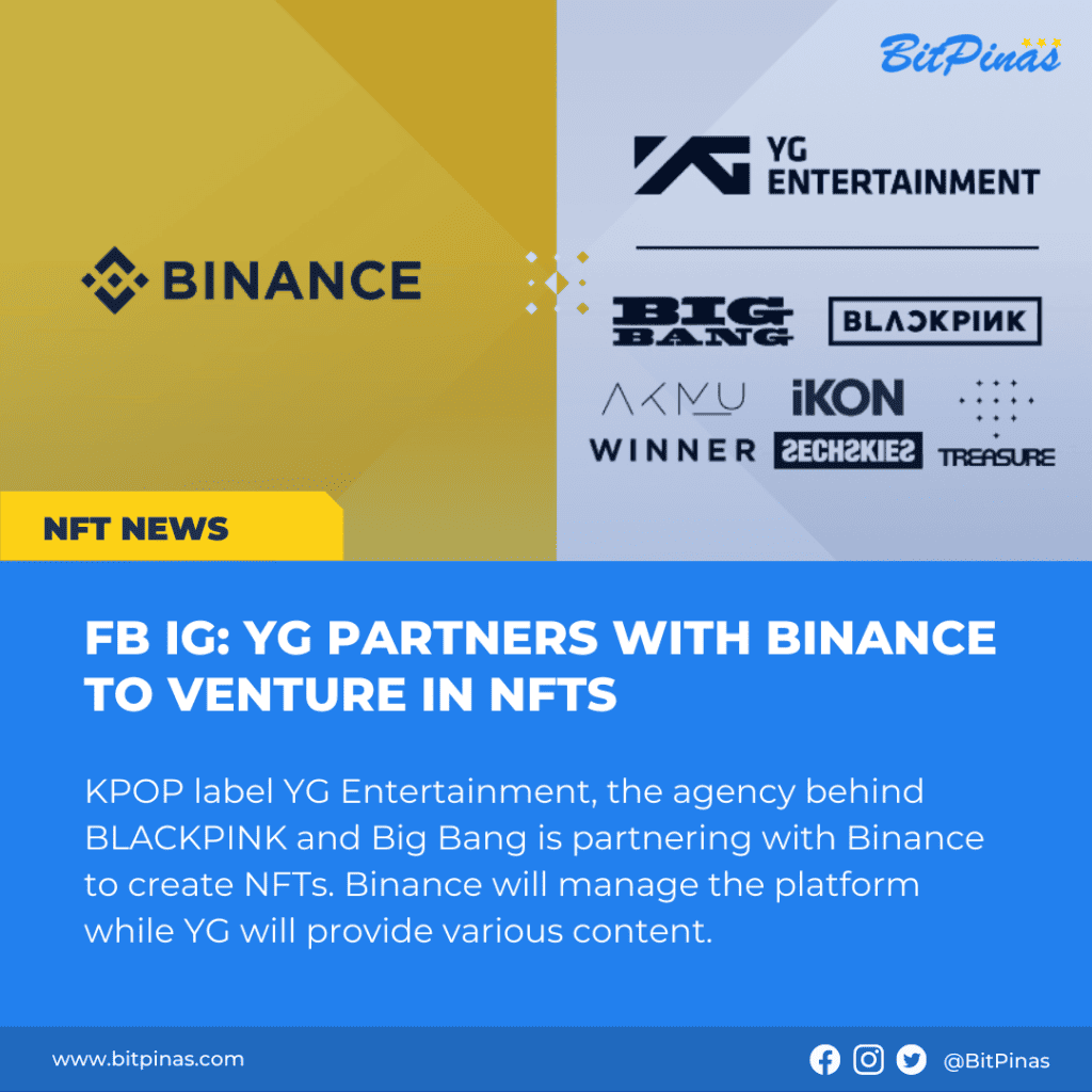 Photo for the Article - YG Entertainment Partners with Binance to Venture in NFTs