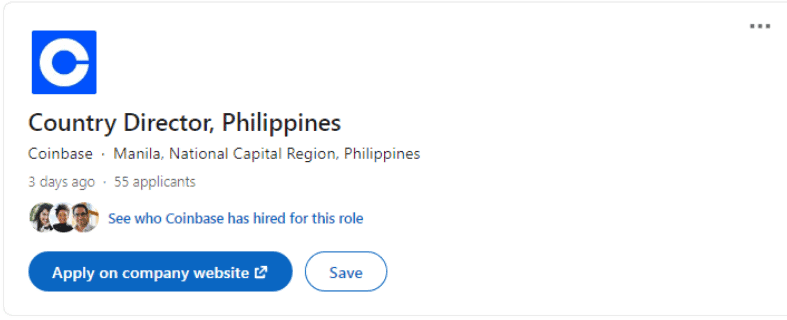 Photo for the Article - Coinbase is Hiring a Country Director for the Philippines