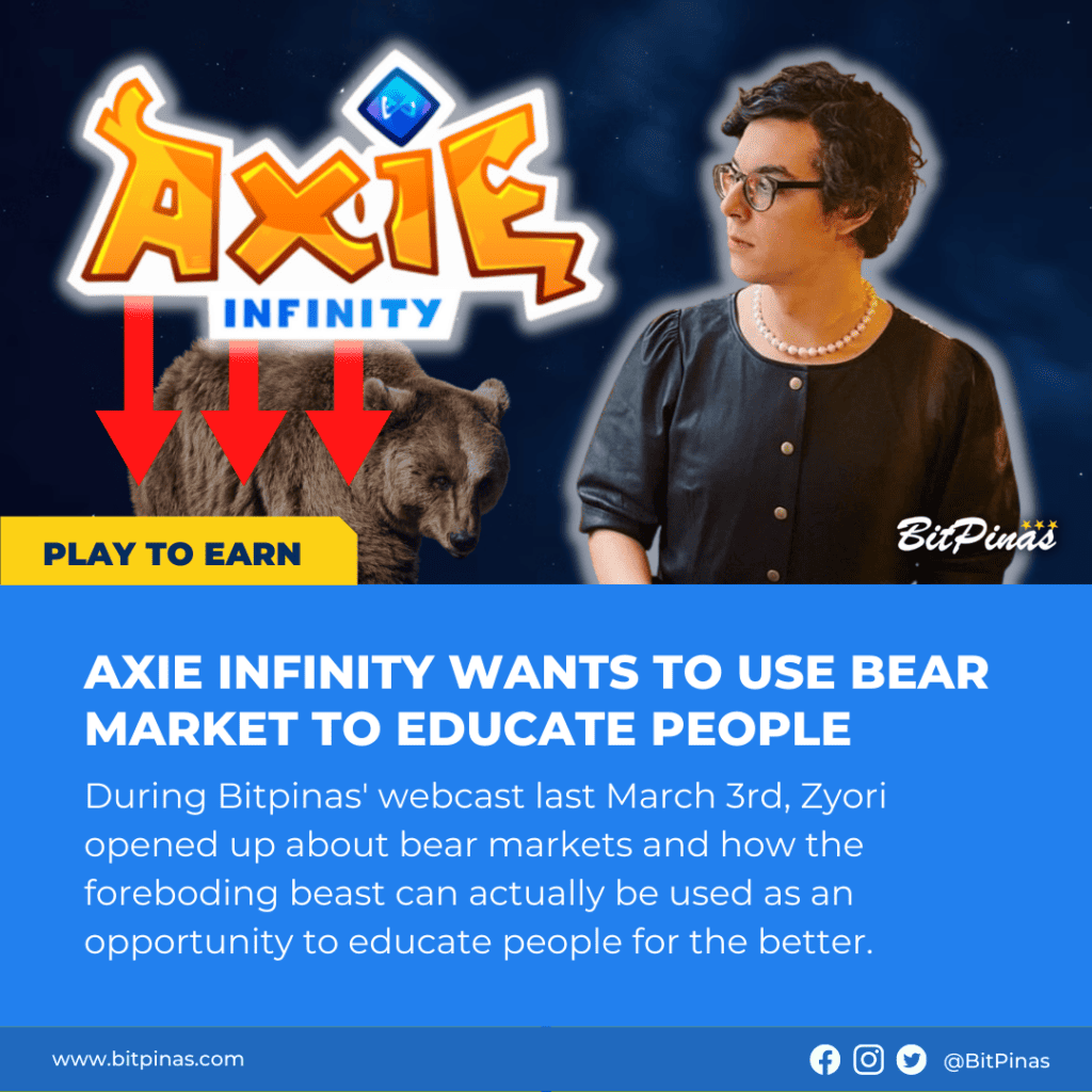 Photo for the Article - Zyori Reminds Players That Axie Infinity was Built During the Bear Market