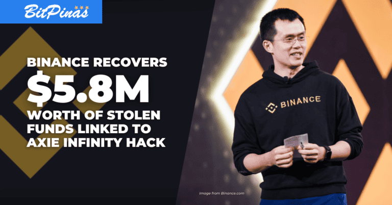 Binance Recovers $5.8M worth of Stolen Funds Linked to Axie Infinity Hack