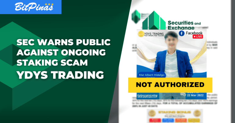 SEC Warns Public Against Staking Scam YDYS Trading
