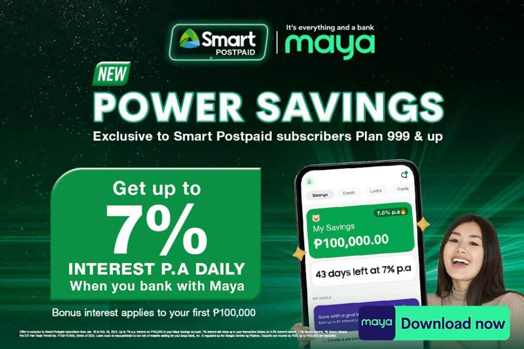 Photo for the Article - Smart Joins Maya’s 2023 Promo: Smart Postpaid Users Can Enjoy Up to 7% Annual Interest on Maya Savings