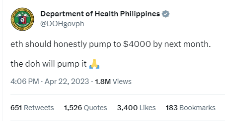 Photo for the Article - DOH Twitter Account Still Claims It “Will Pump ETH”