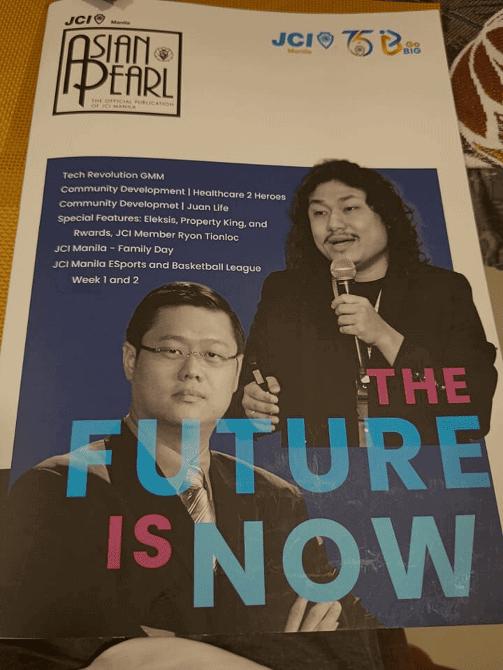 Paul Soliman (upper) and Donald Lim (Blockchain Council of the Philippines) on the cover of JCI Manila Asian Pearl