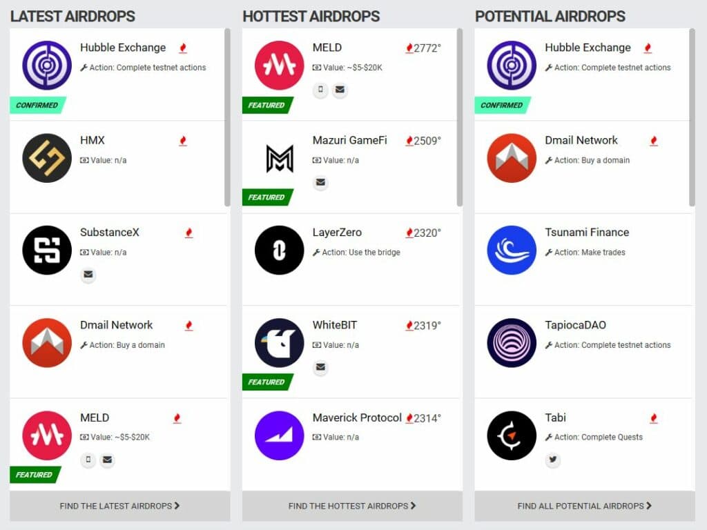 Earn Free Crypto Through Airdrops List