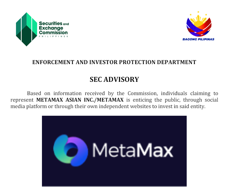 Photo for the Article - SEC Issues Advisory vs Metamax | Coins.ph Issues Statement | Key Points | June 28, 2024