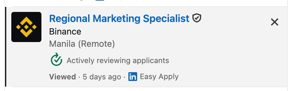 Photo for the Article - Is Binance Returning to PH? Exchange Briefly Opens, Then Removes Manila Job Postings