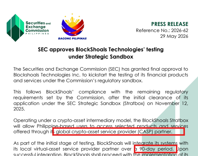 Photo for the Article - Exclusive: BSP Says Binance, BlockShoals Lack VASP Licenses; Coordinating With SEC on Sandbox