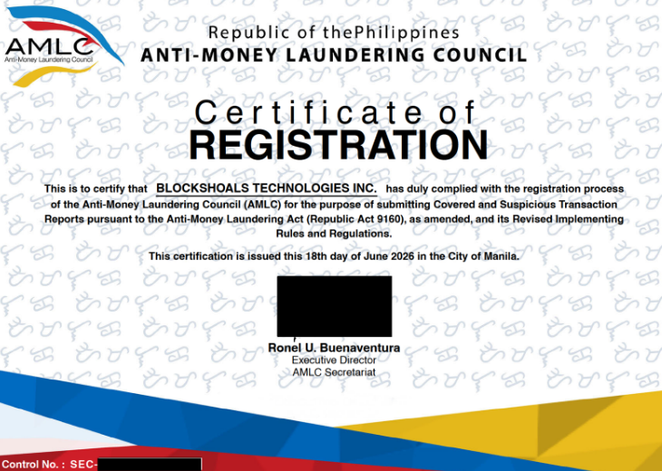 Photo for the Article - BlockShoals Confirms AMLC Registration as a Covered Person Under Philippine Anti-Money Laundering Law