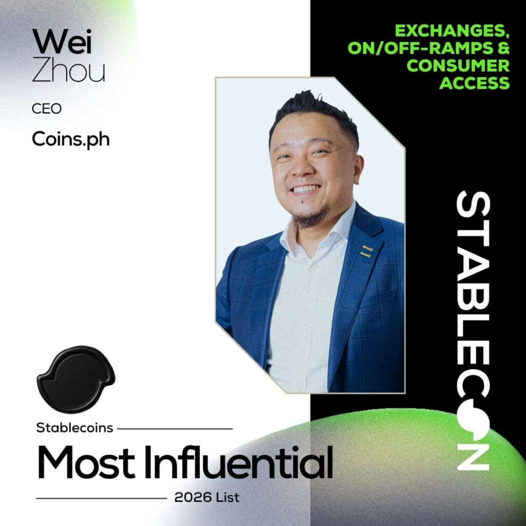 Coins.ph CEO Wei Zhou Included in 2026 Stablecoins Influential List 2 Photo for the Article - Coins.ph CEO Wei Zhou Included in 2026 Stablecoins Influential List