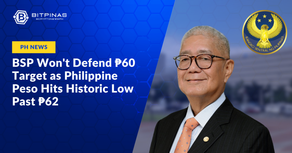 Photo for the Article - BSP Won't Defend ₱60 Target as Philippine Peso Hits Historic Low Past ₱62