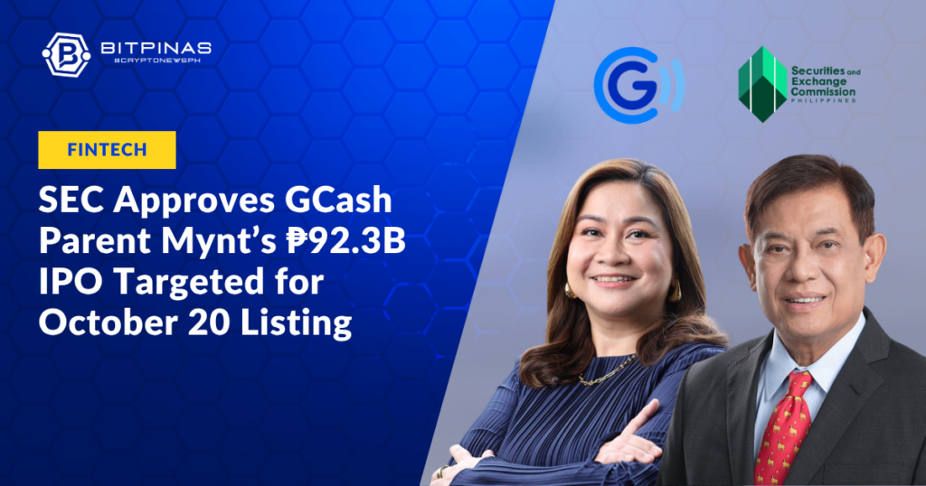 Photo for the Article - SEC Approves GCash Parent Mynt’s ₱92.3B IPO Targeted for October 20 Listing